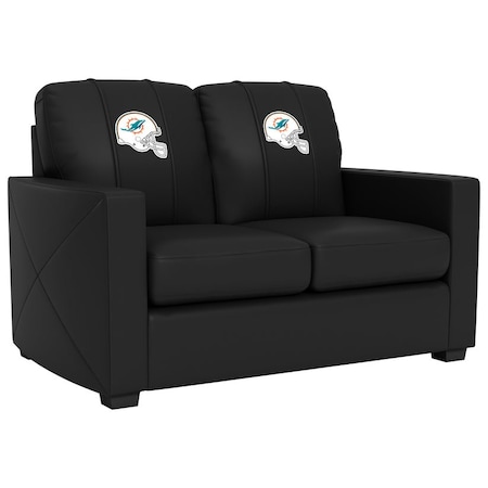 Dreamseat Silver Loveseat with Miami Dolphins Helmet Logo XZ7759003LSCDBK-PSNFL20092